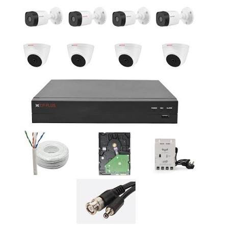 CP PLUS 8 Channel Complete Setup DVR 1080P,2.4MP Outdoor or Indoor 8 Security Camera 1TB HDD and Accessories